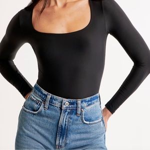 Abercrombie Black Long Sleeve Bodysuit